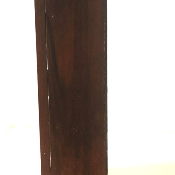 1960s Solid Wood Curio Cabinet w/ Teardrop Brass Pull AND 8 Vintage Knick-Knacks - Picture 13 of 13